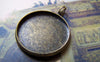 Accessories - 10 Pcs Of Antique Bronze Double Loops Round Cabochon Bases Match 20mm Cab A5056