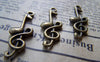 Accessories - 10 Pcs Of Antique Bronze Double Music Note Charms 11x32mm A1695