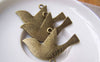 Birds, Pets & Animals - 10 pcs Antique Bronze 1983 Dove Bird Connector Charms 25x40mm A280