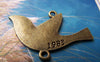 Birds, Pets & Animals - 10 pcs Antique Bronze 1983 Dove Bird Connector Charms 25x40mm A280