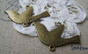 Birds, Pets & Animals - 10 pcs Antique Bronze 1983 Dove Bird Connector Charms 25x40mm A280