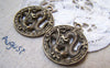 Accessories - 10 Pcs Of Antique Bronze Dragon Filigree Round Pendants 23mm A3085