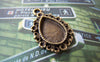 Accessories - 10 Pcs Of Antique Bronze Drop Cameo Cabochon Bases Match 10x14mm Cab A5337