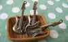Accessories - 10 Pcs Of Antique Bronze Electric Guitar Charms 12x35mm A1697