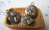 Accessories - 10 Pcs Of Antique Bronze Embossed Angel Round Charms 15mm A725