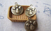 Accessories - 10 Pcs Of Antique Bronze Embossed Angel Round Charms 18x21mm A734