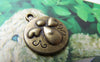Accessories - 10 Pcs Of Antique Bronze Embossed Angel Round Charms 18x21mm A734