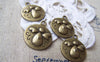 Accessories - 10 Pcs Of Antique Bronze Embossed Angel Round Charms 18x21mm A734
