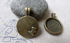 Accessories - 10 Pcs Of Antique Bronze Embossed Dog Base Settings Pendant Match 16mm Cabochon A6727