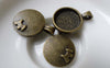 Accessories - 10 Pcs Of Antique Bronze Embossed Dog Base Settings Pendant Match 16mm Cabochon A6727