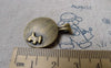 Accessories - 10 Pcs Of Antique Bronze Embossed Dog Base Settings Pendant Match 16mm Cabochon A6727