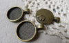Accessories - 10 Pcs Of Antique Bronze Embossed Dog Base Settings Pendant Match 16mm Cabochon A6727