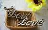 Accessories - 10 Pcs Of Antique Bronze English Word Connector Charms 11x30mm A3048