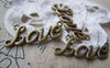 Accessories - 10 Pcs Of Antique Bronze English Word Connector Charms 11x30mm A3048