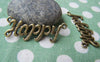 Accessories - 10 Pcs Of Antique Bronze English Word Connector Charms 14x40mm A3418