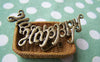Accessories - 10 Pcs Of Antique Bronze English Word Connector Charms 14x40mm A3418