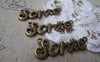 Accessories - 10 Pcs Of Antique Bronze English Word Sorte Connector Charms 12x37mm A518