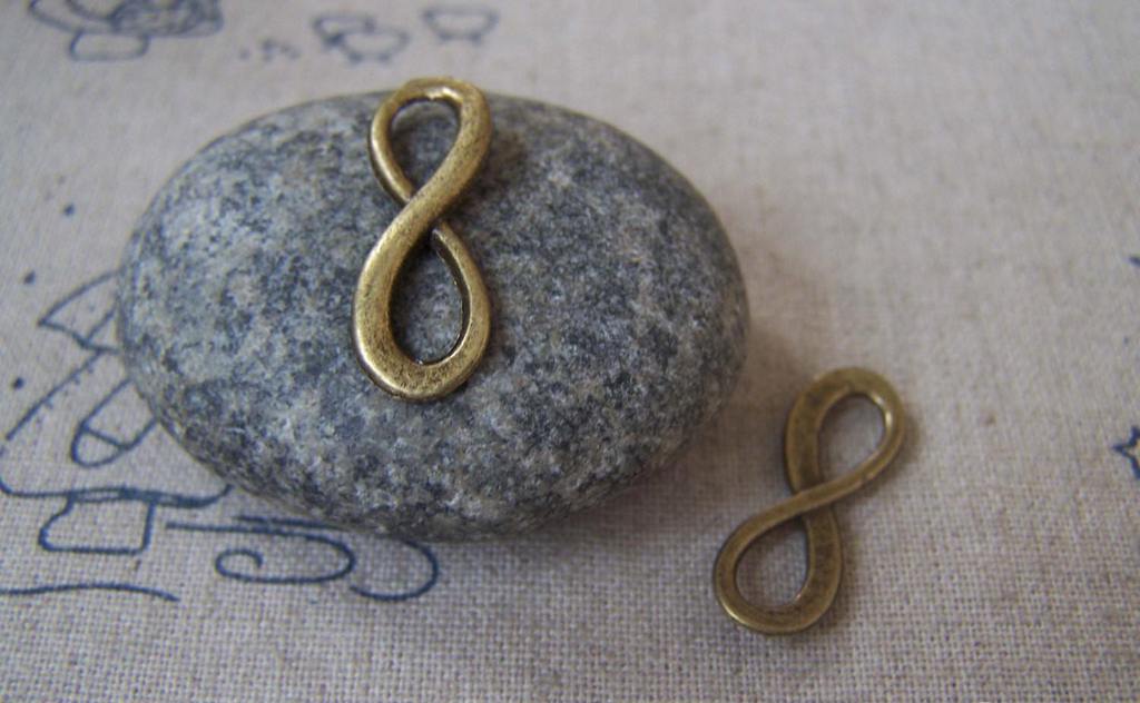 Accessories - 10 Pcs Of Antique Bronze Figure 8 Connector Charms 8x23mm A4538