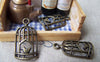 Accessories - 10 Pcs Of Antique Bronze Filigree Bird Cage Charms 13x26mm A161