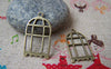 Accessories - 10 Pcs Of Antique Bronze Filigree Bird Cage Charms 15x23mm A163