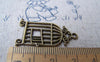 Accessories - 10 Pcs Of Antique Bronze Filigree Bird Cage Charms 17x33mm A151