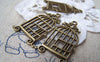 Accessories - 10 Pcs Of Antique Bronze Filigree Bird Cage Charms 17x33mm A151