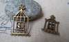 Accessories - 10 Pcs Of Antique Bronze Filigree Bird Cage Charms 18x32mm A162