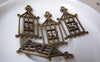 Accessories - 10 Pcs Of Antique Bronze Filigree Bird Cage Charms 18x32mm A162