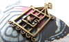 Accessories - 10 Pcs Of Antique Bronze Filigree Bird Cage Charms 18x32mm A162