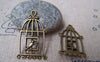 Accessories - 10 Pcs Of Antique Bronze Filigree Bird Cage Charms 20x34mm A153
