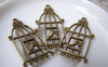 Accessories - 10 Pcs Of Antique Bronze Filigree Bird Cage Charms 20x34mm A153
