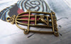 Accessories - 10 Pcs Of Antique Bronze Filigree Bird Cage Charms 20x34mm A153