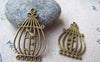 Accessories - 10 Pcs Of Antique Bronze Filigree Bird Cage Charms 21x34mm A160
