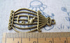 Accessories - 10 Pcs Of Antique Bronze Filigree Bird Cage Charms 21x34mm A160