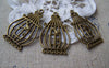 Accessories - 10 Pcs Of Antique Bronze Filigree Bird Cage Charms 21x34mm A160