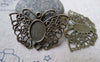 Accessories - 10 Pcs Of Antique Bronze Filigree Butterfly Oval Cameo Base Bezel Settings Match 10x14mm Cabochon A6105