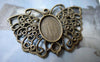 Accessories - 10 Pcs Of Antique Bronze Filigree Butterfly Oval Cameo Base Bezel Settings Match 10x14mm Cabochon A6105
