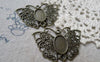 Accessories - 10 Pcs Of Antique Bronze Filigree Butterfly Oval Cameo Base Bezel Settings Match 10x14mm Cabochon A6105