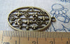 Accessories - 10 Pcs Of Antique Bronze Filigree Butterfly Oval Ring Charms Pendants 22x35mm A3379