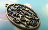 Accessories - 10 Pcs Of Antique Bronze Filigree Butterfly Oval Ring Charms Pendants 22x35mm A3379