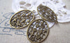 Accessories - 10 Pcs Of Antique Bronze Filigree Butterfly Oval Ring Charms Pendants 22x35mm A3379