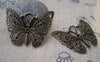 Accessories - 10 Pcs Of Antique Bronze Filigree Butterfly Pendants 35x48mm A736