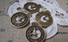 Accessories - 10 Pcs Of Antique Bronze Filigree Clock Charms 20x25mm A480