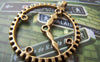 Accessories - 10 Pcs Of Antique Bronze Filigree Clock Pendants Charms 30mm A477