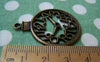 Accessories - 10 Pcs Of Antique Bronze Filigree Clock Pendants Charms 30x39mm A476