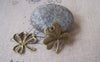 Accessories - 10 Pcs Of Antique Bronze Filigree Clover Lucky Flower 25x27mm A4654