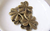 Accessories - 10 Pcs Of Antique Bronze Filigree Clover Lucky Flower 25x27mm A4654