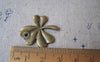 Accessories - 10 Pcs Of Antique Bronze Filigree Clover Lucky Flower 25x27mm A4654