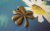 Accessories - 10 Pcs Of Antique Bronze Filigree Clover Lucky Flower 25x27mm A4654