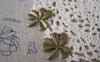 Accessories - 10 Pcs Of Antique Bronze Filigree Clover Lucky Flower 25x27mm A4654